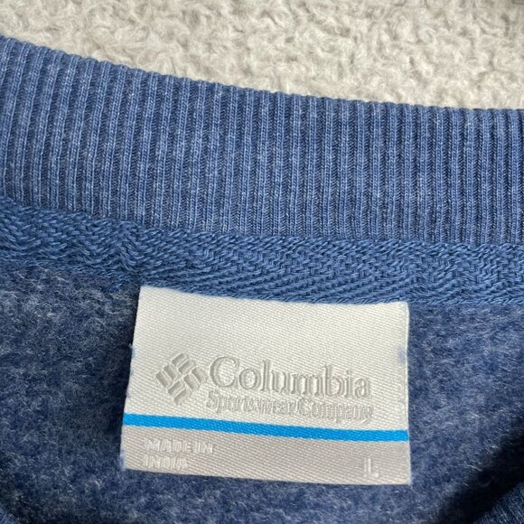 Columbia Men's Size L Blue Crewneck Sweatshirt Cotton/Polyester Blend M0816 - Picture 6 of 8